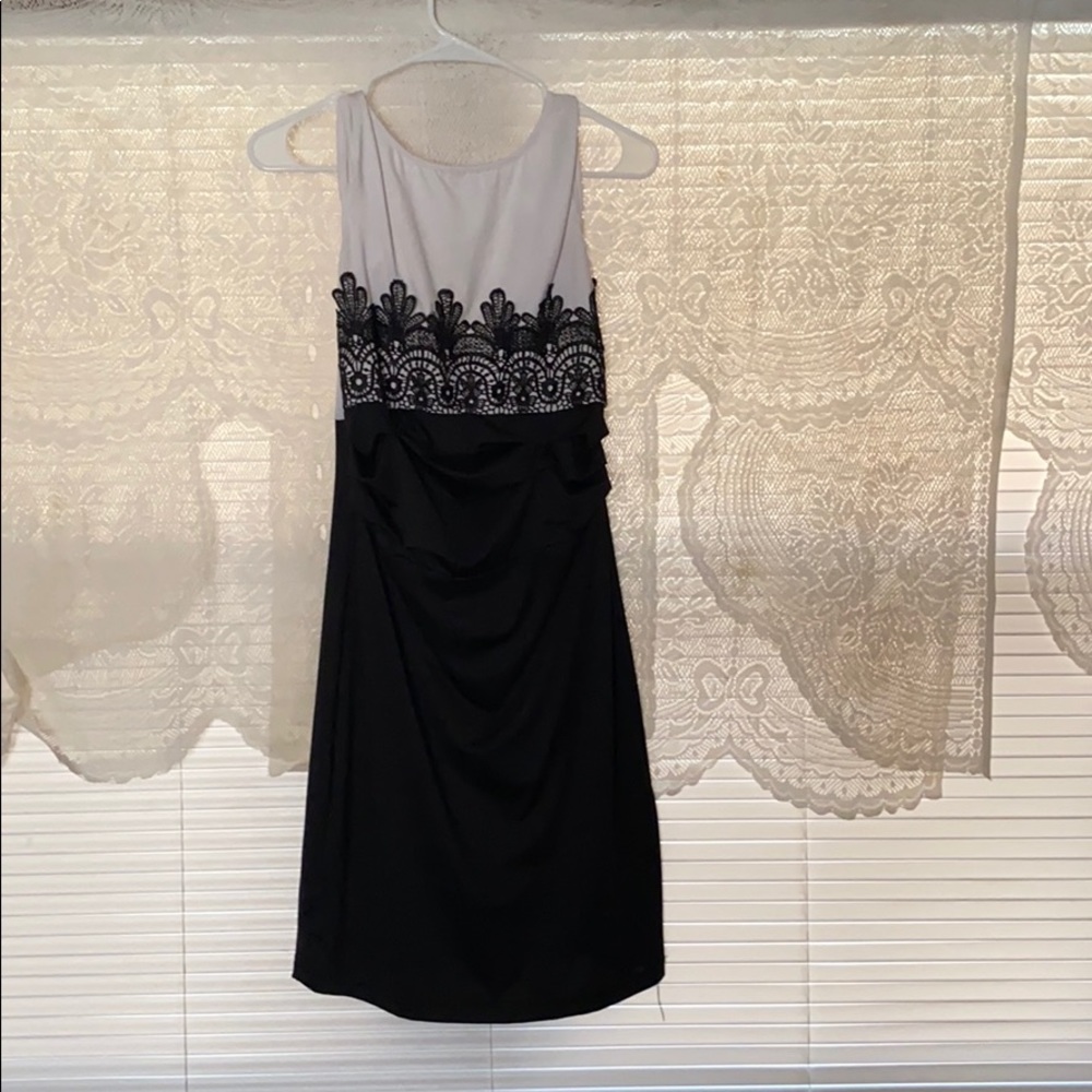 A black and white dress